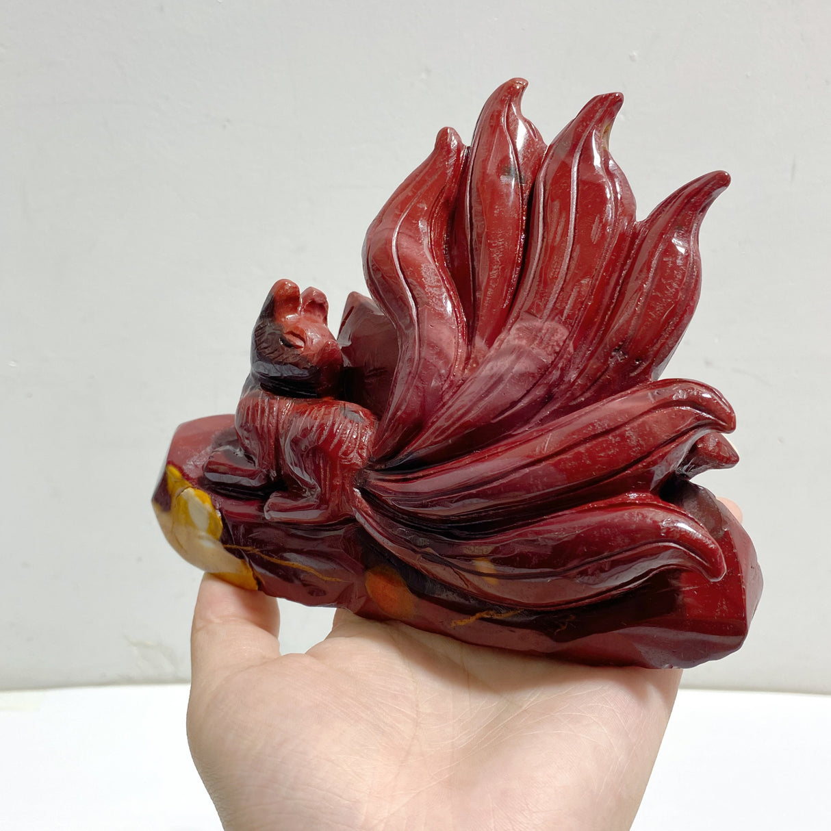 Unique Mookaite Nine-tailed Fox Carving #9