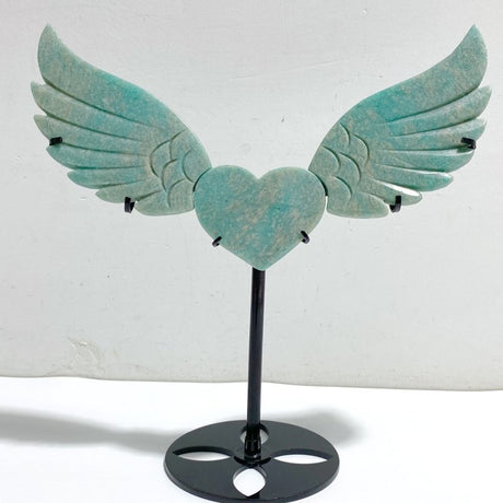 Amazonite Heart Wing Carving With Stand -Wholesale Crystals