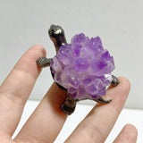 Amethyst Cluster Turtle Home Decorations -Wholesale Crystals