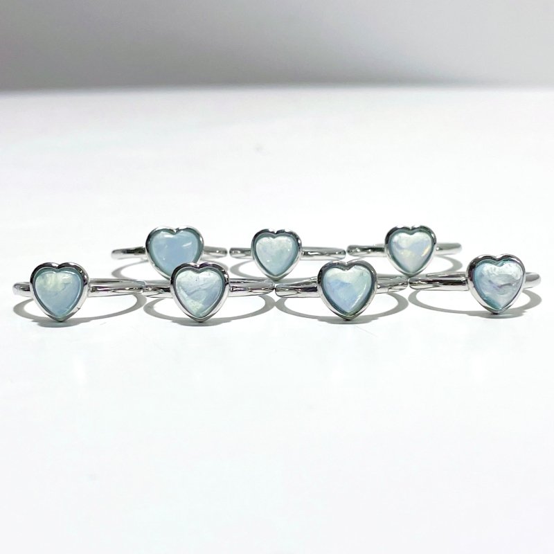 Aquamarine Heart Ring Crystal Wholesale - Wholesale Crystals