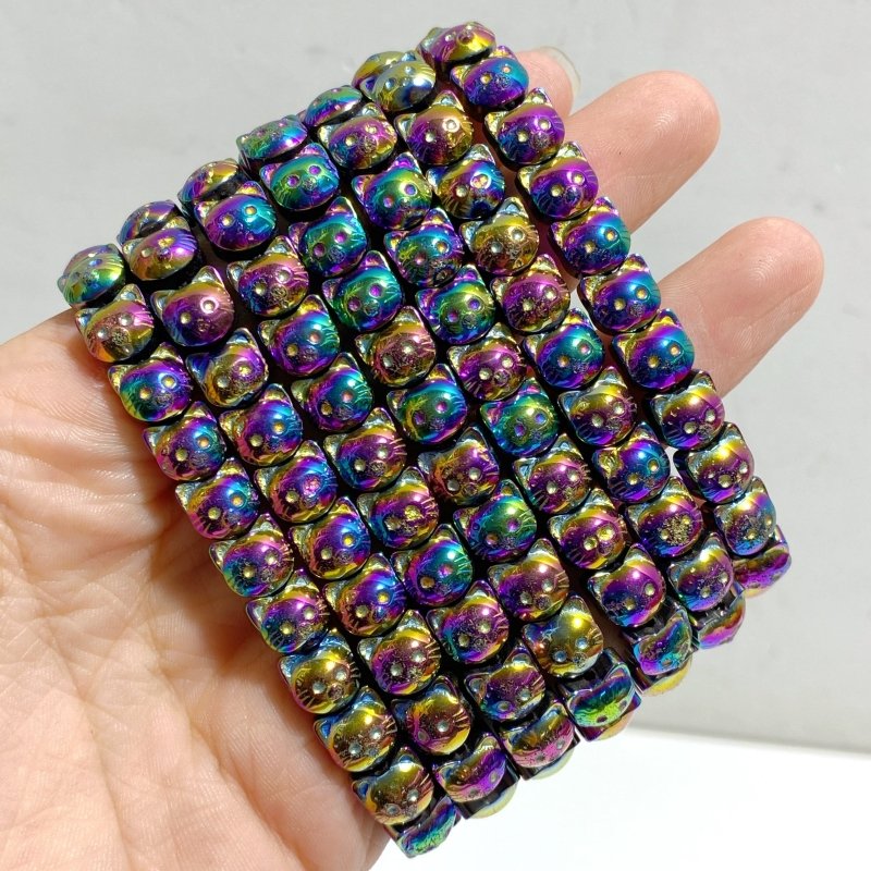 Aura Pyrite Cat Head Shape Bracelets Wholesale -Wholesale Crystals