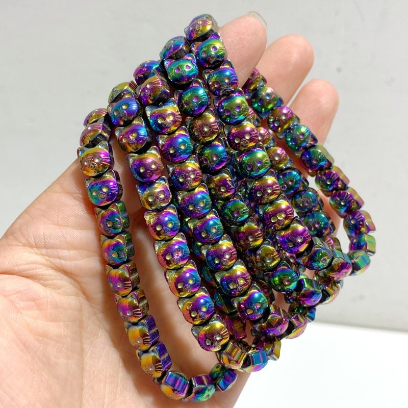 Aura Pyrite Cat Head Shape Bracelets Wholesale -Wholesale Crystals