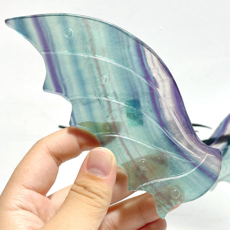 Beautiful Rainbow Fluorite Flying Dragon Wing With Stand