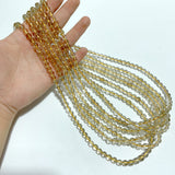 6 Pieces 6mm Rutile Quartz Beads 3-Loop Bracelet/Necklace For DIY