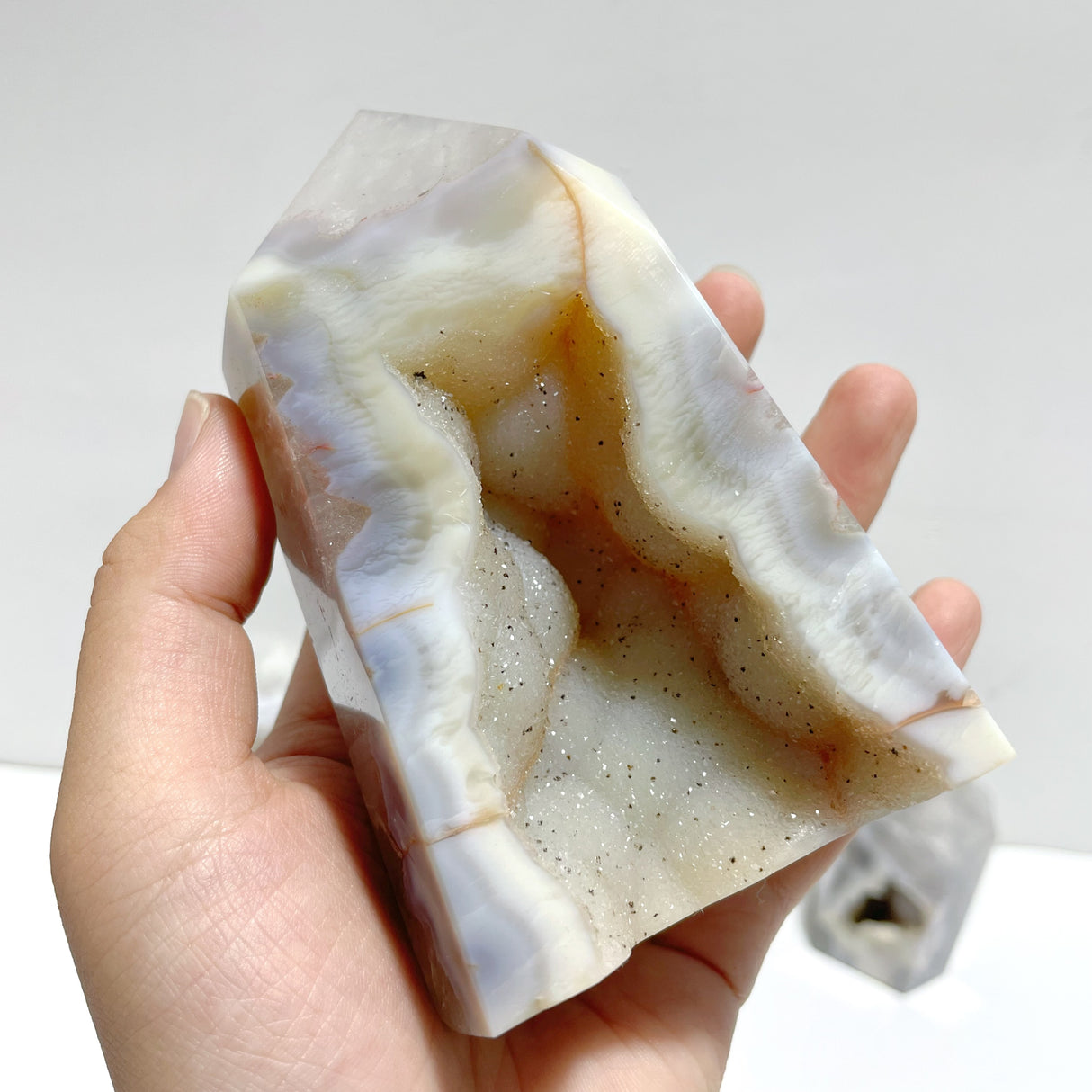 13 Pieces Geode Druzy Agate Four-sided Tower Point