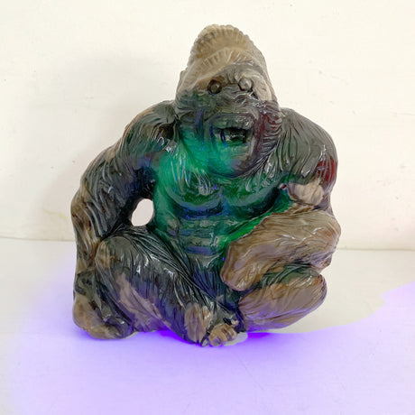 Unique Volcano Agate King Kong Ape Carving #4