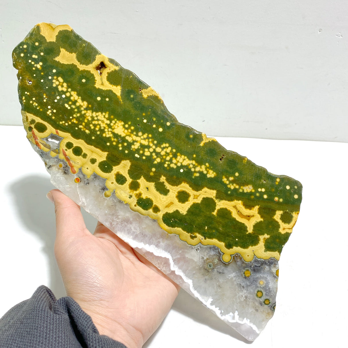 Unique 8th Vein Ocean Jasper Slab With Stand #11