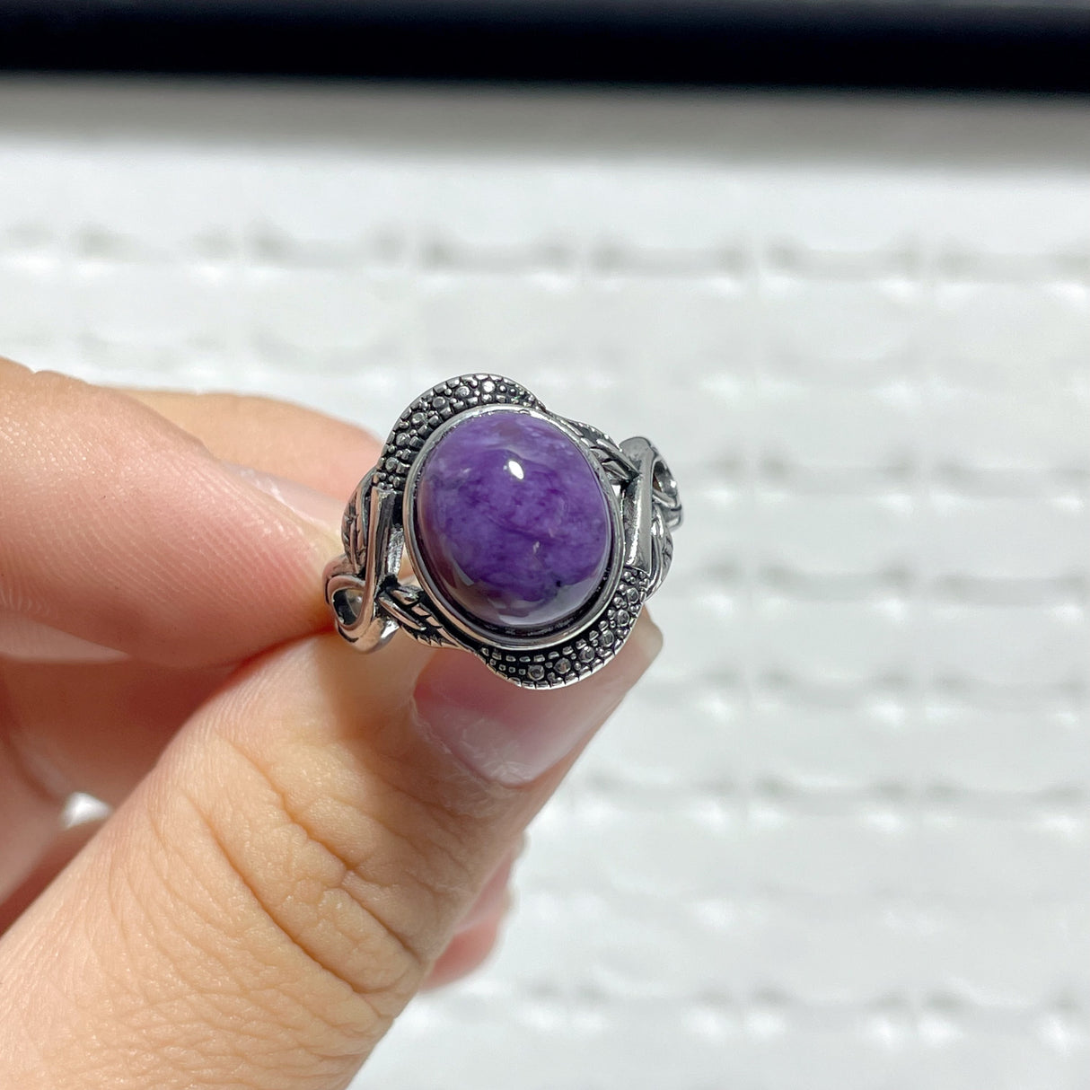 28 Pieces Charoite Different Styles Ring #8