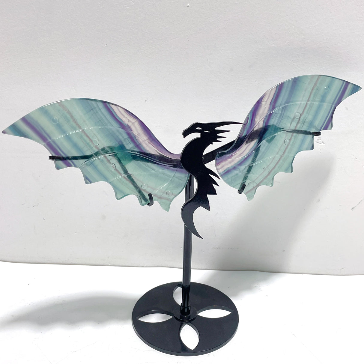 Beautiful Rainbow Fluorite Flying Dragon Wing With Stand