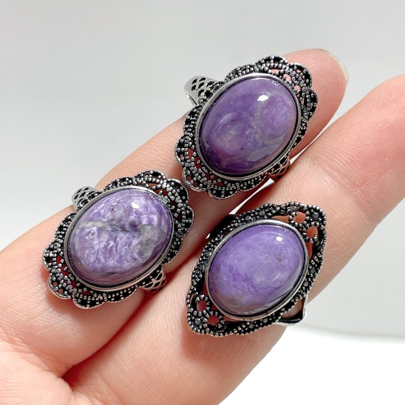 Beautiful 49 Pieces Charoite Different Styles Ring 1 - Wholesale Crystals