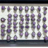 Beautiful 49 Pieces Charoite Different Styles Ring 1 - Wholesale Crystals