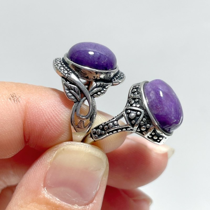 Beautiful 49 Pieces Charoite Different Styles Ring 1 - Wholesale Crystals