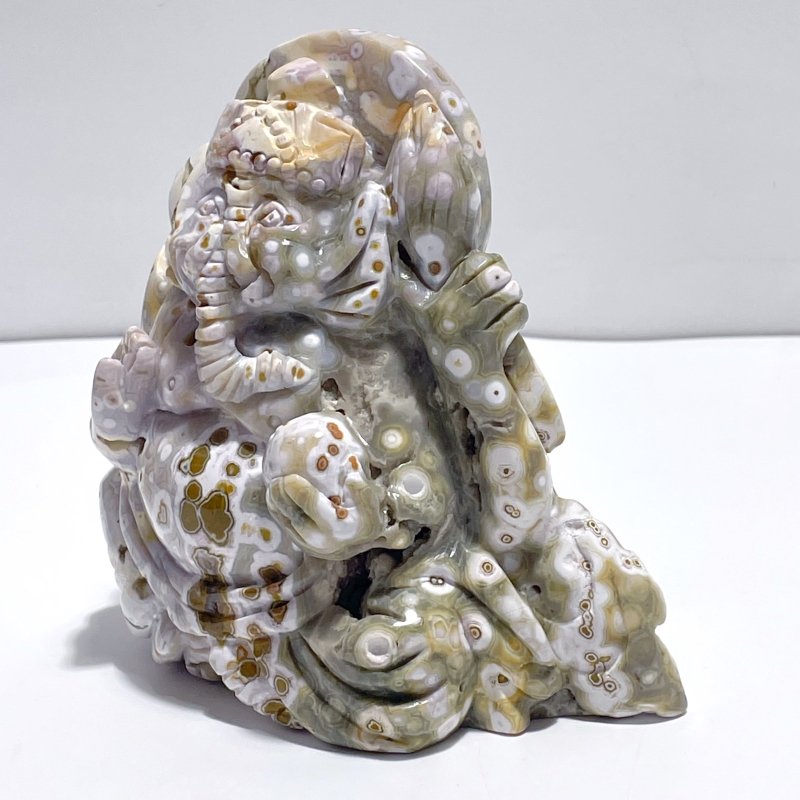 Beautiful 8th Vein Ocean Jasper Ganesha Carving - Wholesale Crystals