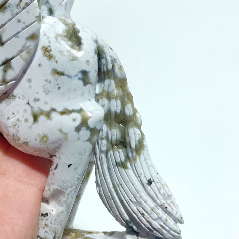 Beautiful 8th Vein Ocean Jasper Unicorn/Pegasus Carving - Wholesale Crystals