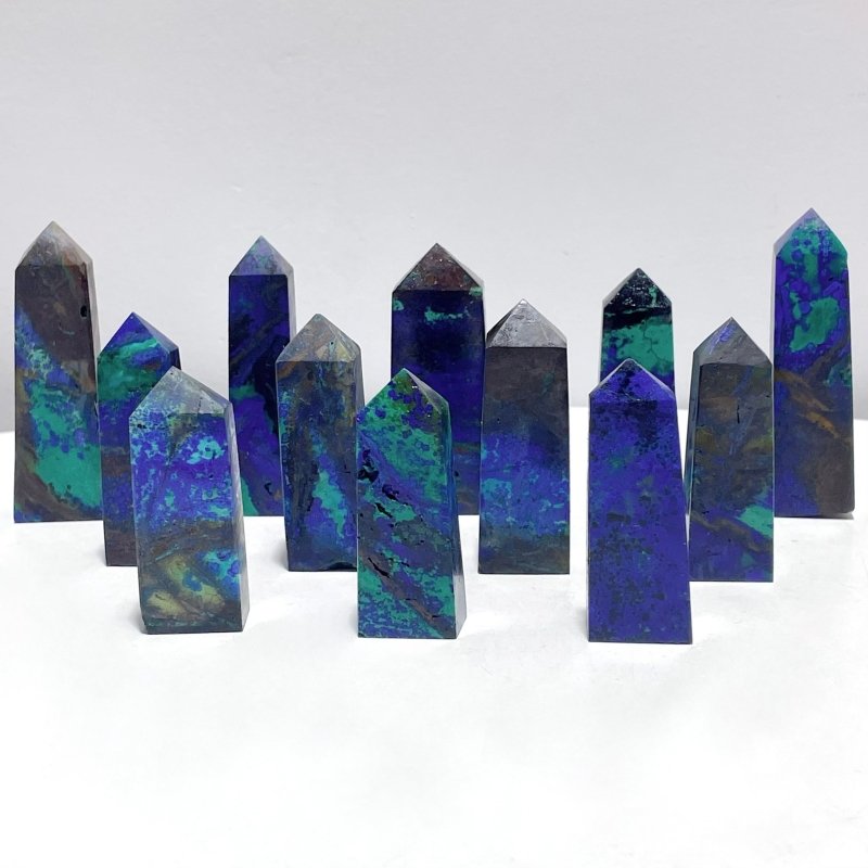 Beautiful Azurite mixed Malachite Point Tower Wholesale - Wholesale Crystals