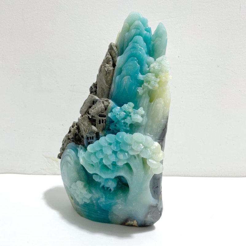 Beautiful Caribbean Calcite Mixed Pyrite Landscape Pavilion Carving - Wholesale Crystals