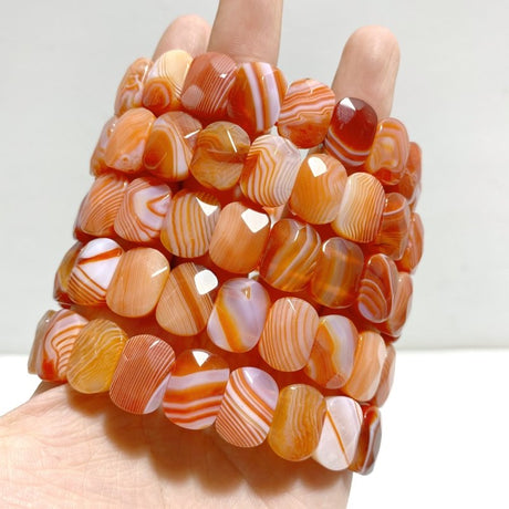 Beautiful Carnelian Cut Faceted Bracelet Wholesale - Wholesale Crystals