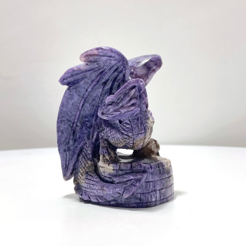 Beautiful Charoite Flying Dragon Carving #2 - Wholesale Crystals