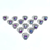 Beautiful Cut Faceted Fluorite Sugar Cube Ring Wholesale - Wholesale Crystals