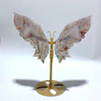 Beautiful Flower Agate Butterfly Wing Carving With Stand - Wholesale Crystals