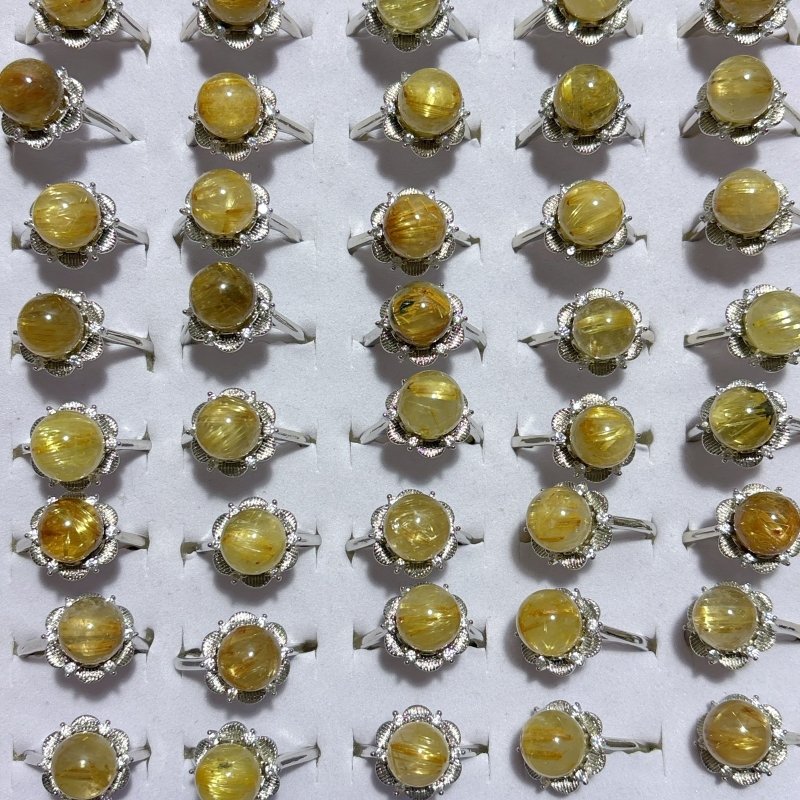 Beautiful Flowers Rutile Quartz Crystal Ring Wholesale - Wholesale Crystals