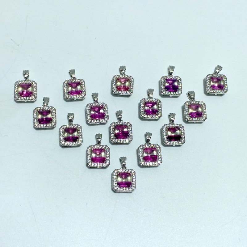 Beautiful Fluorite Cut Faceted Sugar Cube Pendant Wholesale - Wholesale Crystals