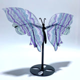 Beautiful Fluorite Symmetry Butterfly Wing With Stand - Wholesale Crystals