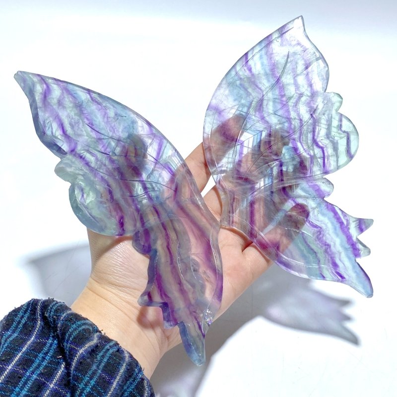Beautiful Fluorite Symmetry Butterfly Wing With Stand - Wholesale Crystals