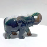 Beautiful Geode Agate Druzy Elephant Animal Carving - Wholesale Crystals