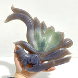 Beautiful Geode Druzy Agate Nine - tailed Fox Carving 1 - Wholesale Crystals