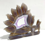 Beautiful Geode Druzy Agate Nine - tailed Fox Carving 4 - Wholesale Crystals
