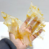 Beautiful Hematoid Quartz Golden Fire Quartz Demon And Angel Wing Carving With Stand - Wholesale Crystals