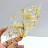 Beautiful Hematoid Quartz Golden Fire Quartz Demon And Angel Wing Carving With Stand - Wholesale Crystals