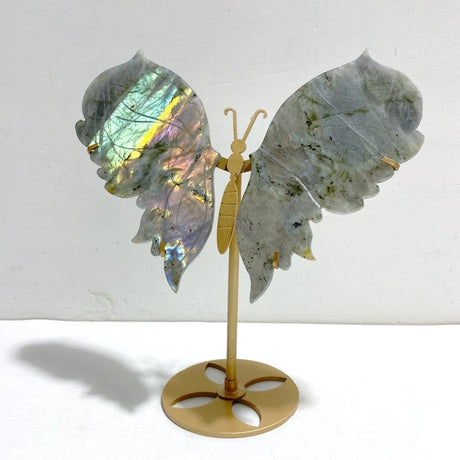 Beautiful Labradorite Butterfly Wing Carving With Stand - Wholesale Crystals