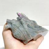Beautiful Labradorite Flying Dragon Castle Carving -Wholesale Crystals