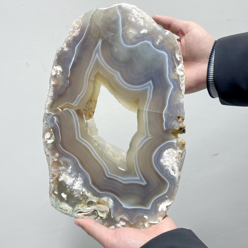 Beautiful Large Sakura Flower Geode Agate With Stand - Wholesale Crystals