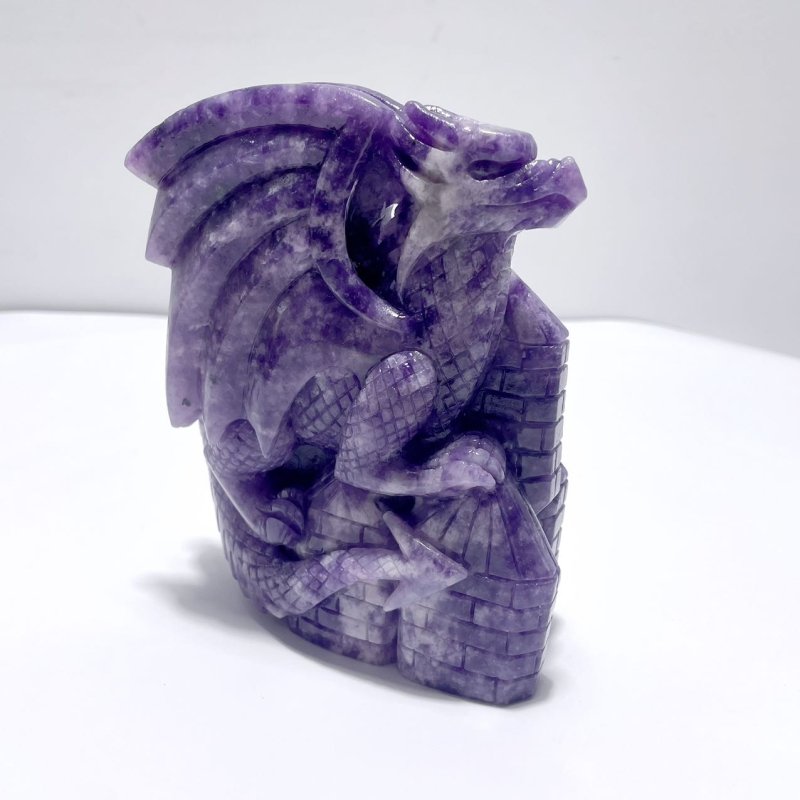 Beautiful Lepidolite Flying Dragon Carving - Wholesale Crystals