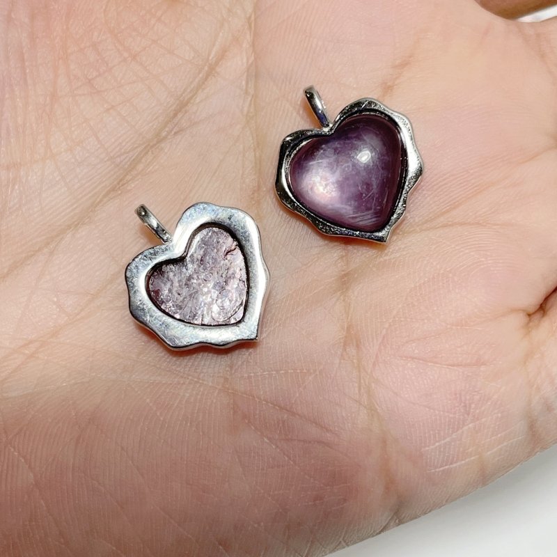 Beautiful Lepidolite Heart Pendant Wholesale - Wholesale Crystals