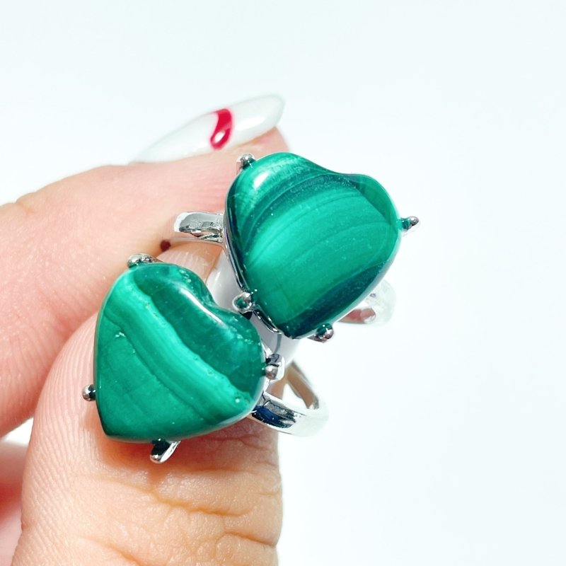 Beautiful Malachite Heart Ring Crystal Wholesale - Wholesale Crystals