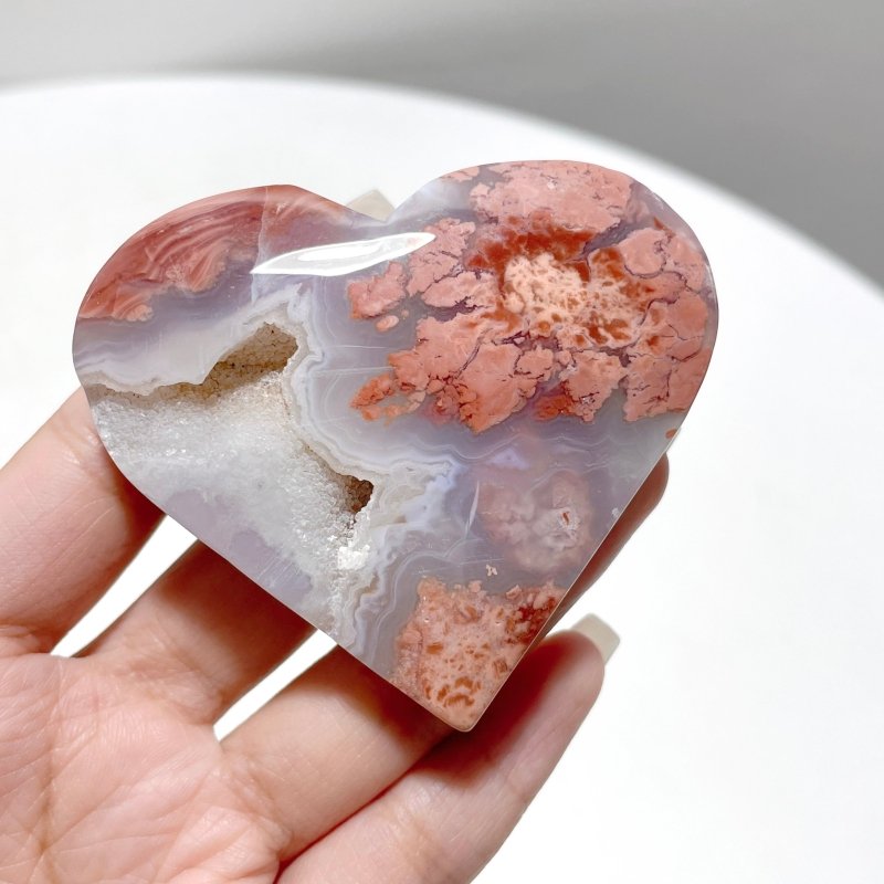 Beautiful Pink Agate Heart Wholesale - Wholesale Crystals