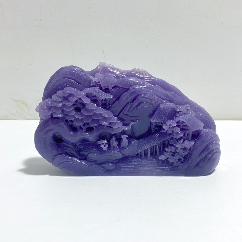 Puple jade dragon 接木苗 Beautiful Purple Jade Landscape Pavilion Carving #1