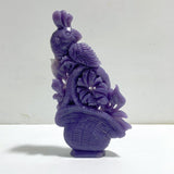Beautiful Purple Jade Peacock Carving - Wholesale Crystals