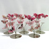 Beautiful Rhodonite Mixed Quartz Butterfly Flower Carving With Stand Wholesale -Wholesale Crystals