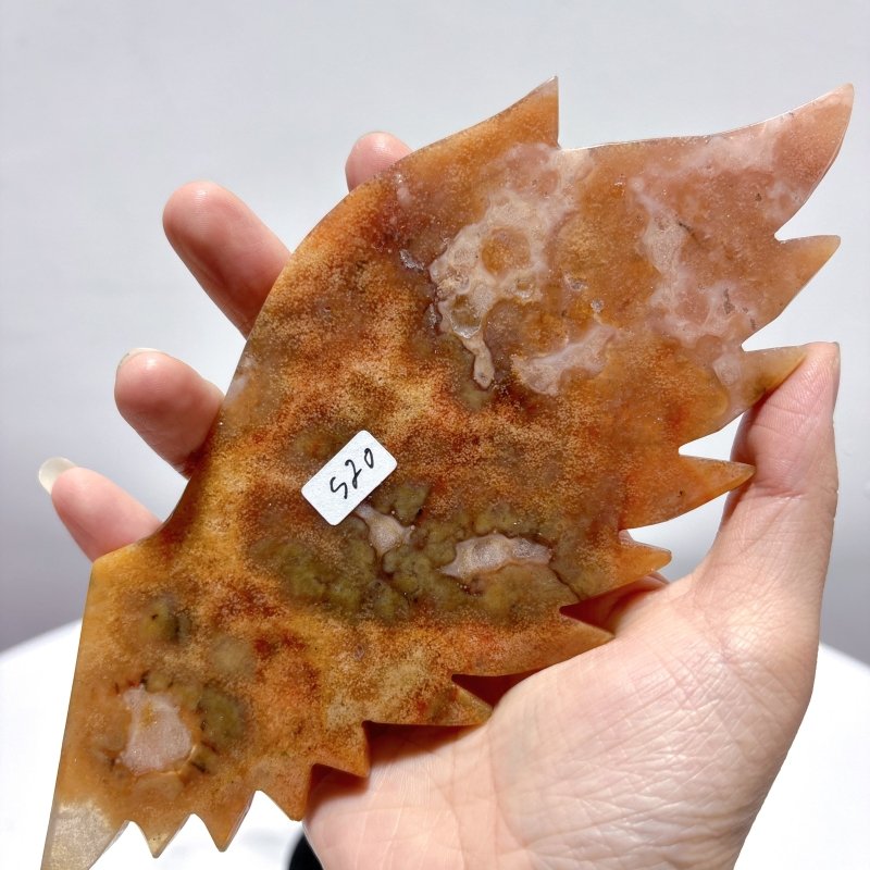 Beautiful Sakura Agate Angel Wing With Stand - Wholesale Crystals