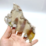 Beautiful Sakura Flower Agate Butterfly Wing Carving With Stand - Wholesale Crystals