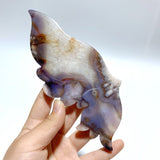 Beautiful Sakura Flower Agate Butterfly Wing Carving With Stand - Wholesale Crystals