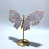 Beautiful Sakura Flower Agate Butterfly Wing Carving With Stand - Wholesale Crystals