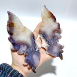 Beautiful Sakura Flower Agate Butterfly Wing Carving With Stand - Wholesale Crystals