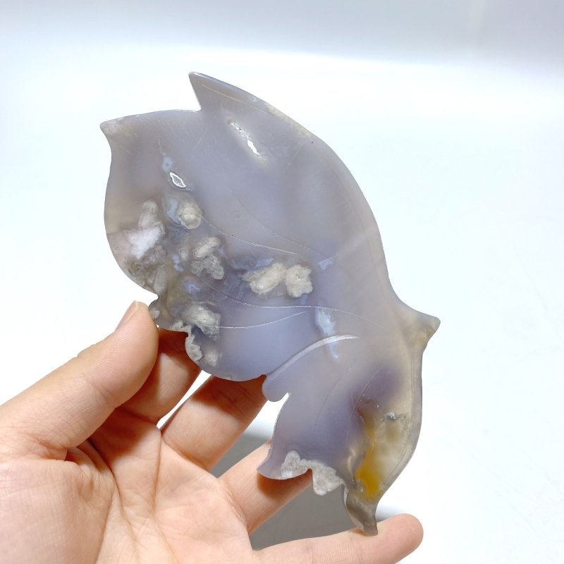 Beautiful Sakura Flower Agate Butterfly Wing Carving With Stand - Wholesale Crystals