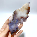 Beautiful Sakura Flower Agate Butterfly Wing Carving With Stand - Wholesale Crystals